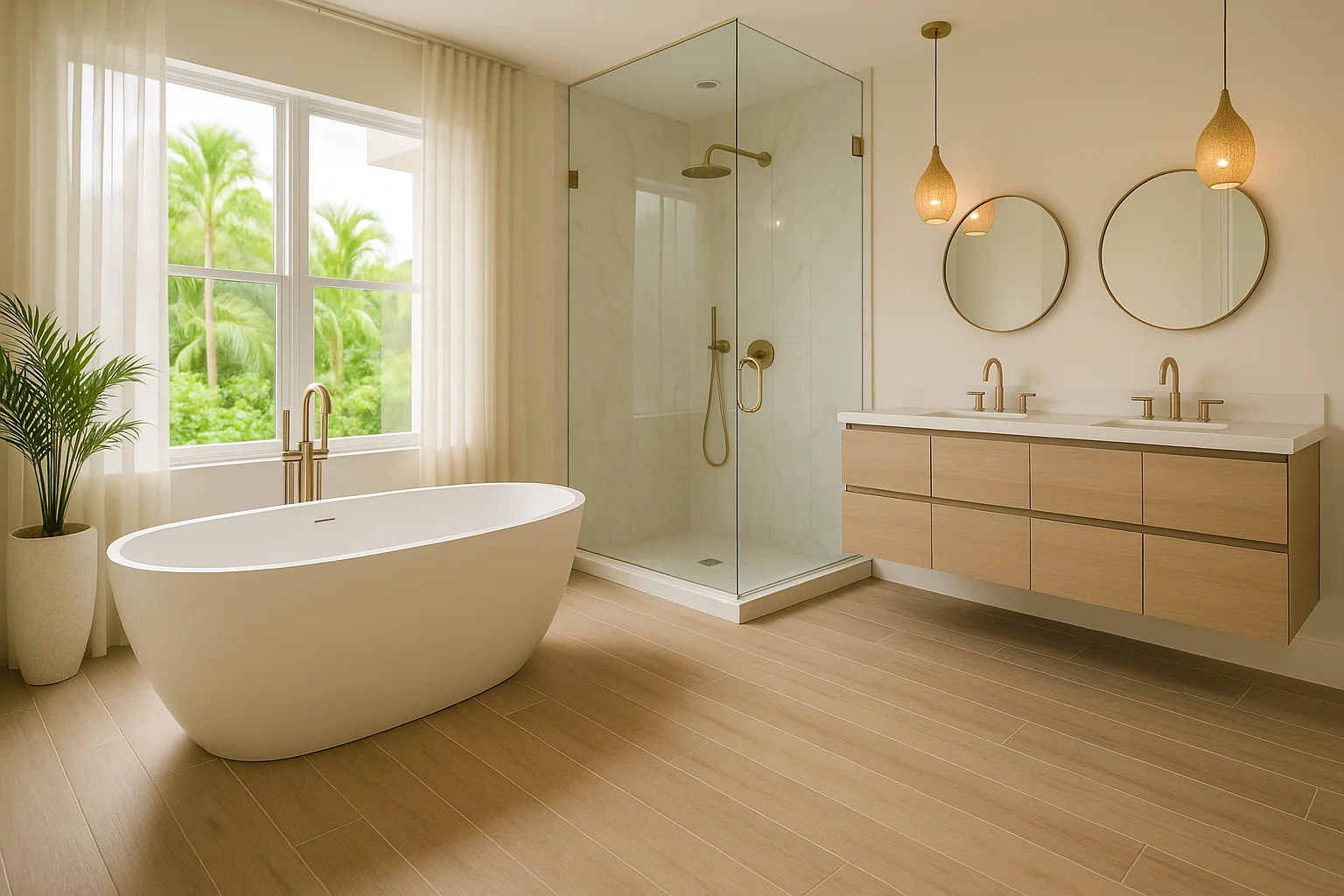 Luxury bathroom remodeling project in Palm Beach Gardens, FL by JN Builders LLC